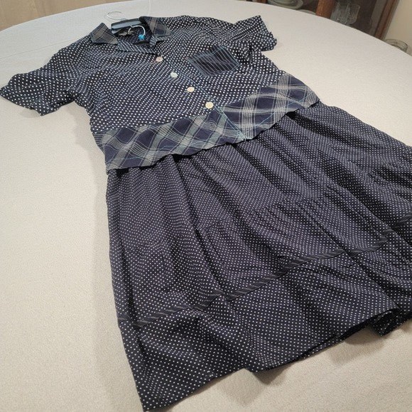 Vtg Carole Little 2‎ Piece Set Skirt Top Women's 16 Polka Dot Plaid Cottagecore - Picture 2 of 14